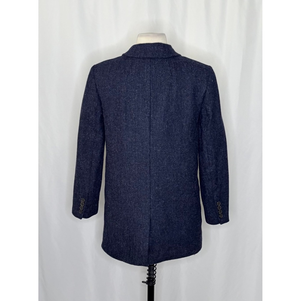 J. CREW Wool Alfie Blazer Navy Blue Herringbone Preppy Academia 4P 4 Petite - Picture 10 of 16